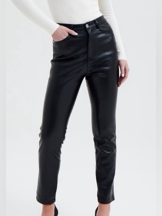 Because Of Alice Pants - Boa. Because of Alice Faux “Leather Mon Trouser” High Waisted Straight Leg, L